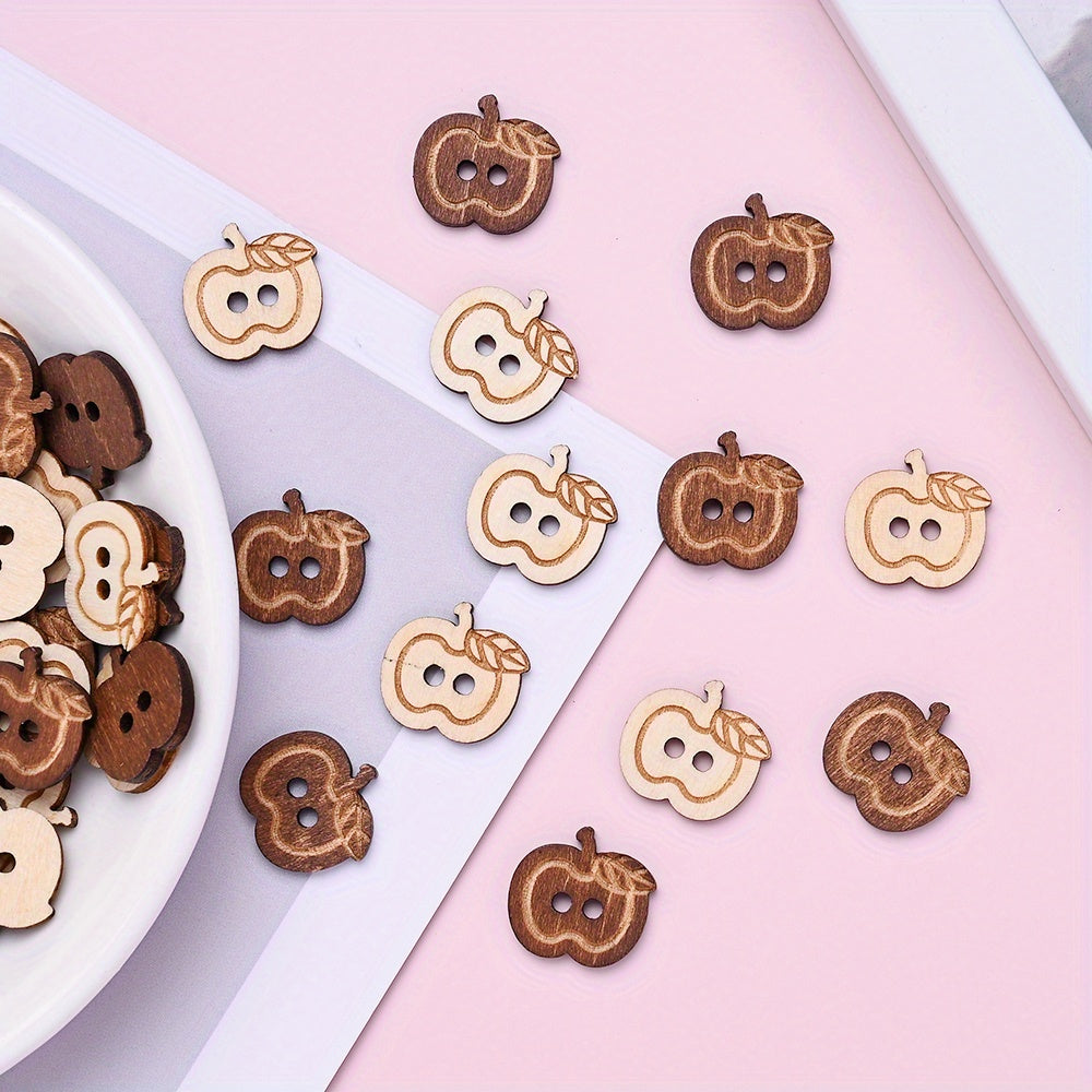 Apple Wood Double Hole Buttons