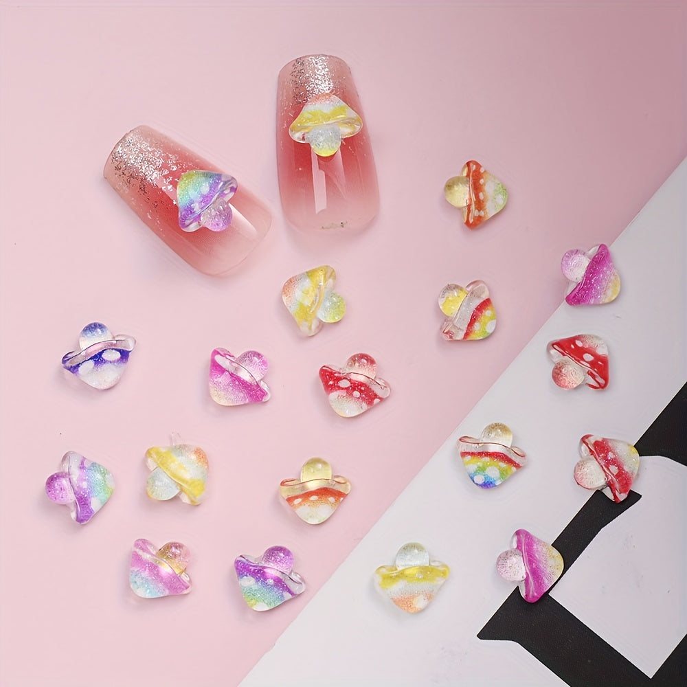 Resin Mushroom Flatback Beads