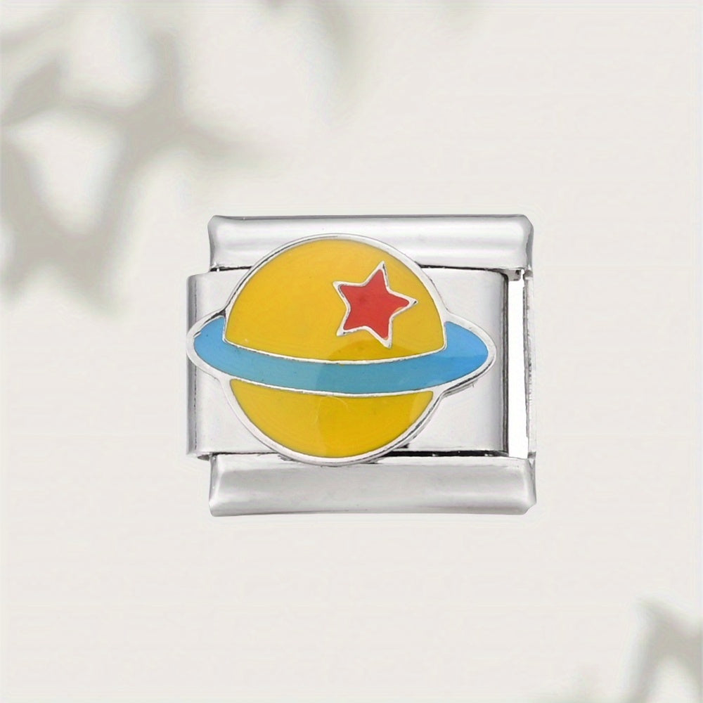 Space-Themed Stainless Steel Bead