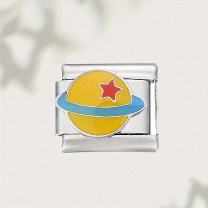 Space-Themed Stainless Steel Bead