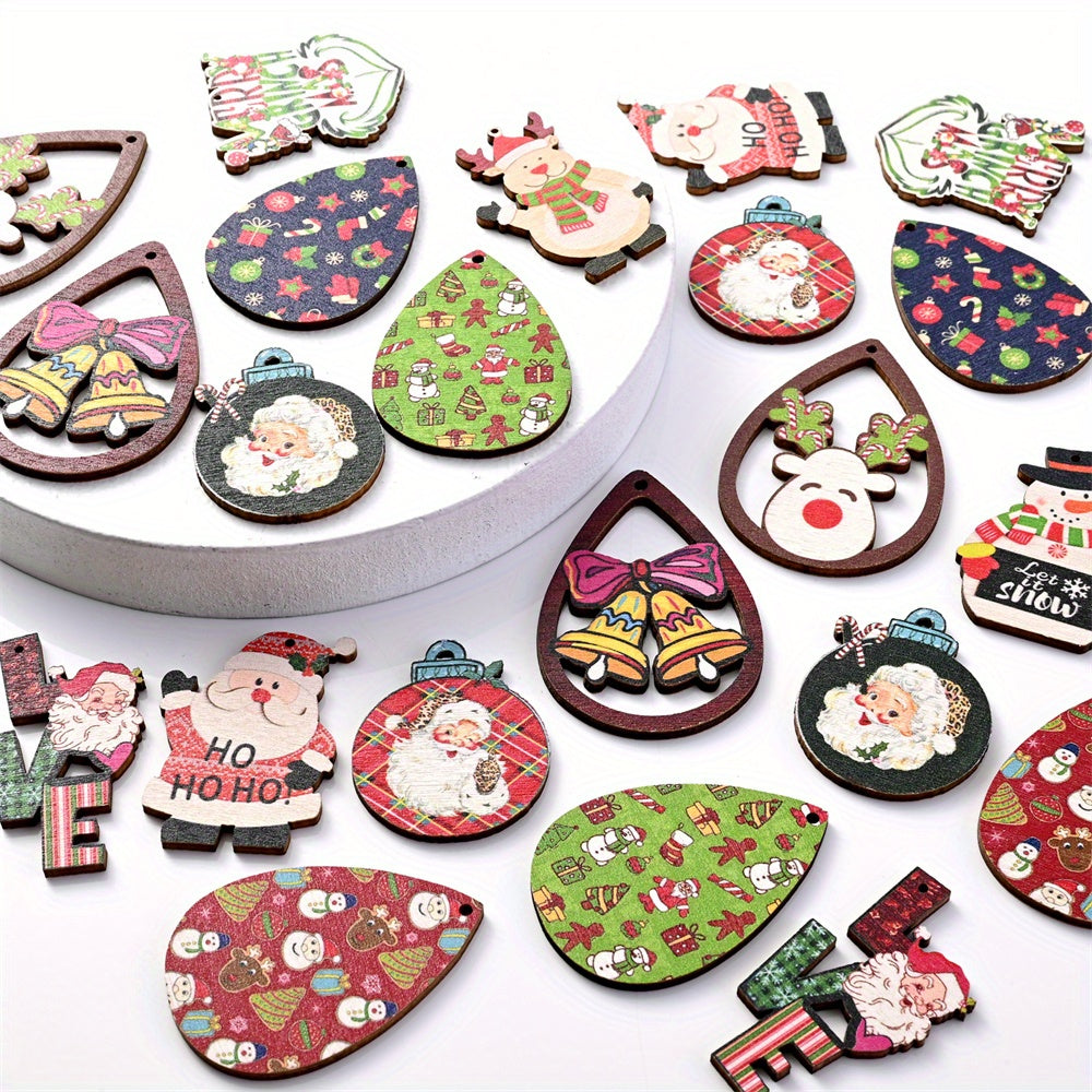 Christmas Painted Wooden Hanging Pendants