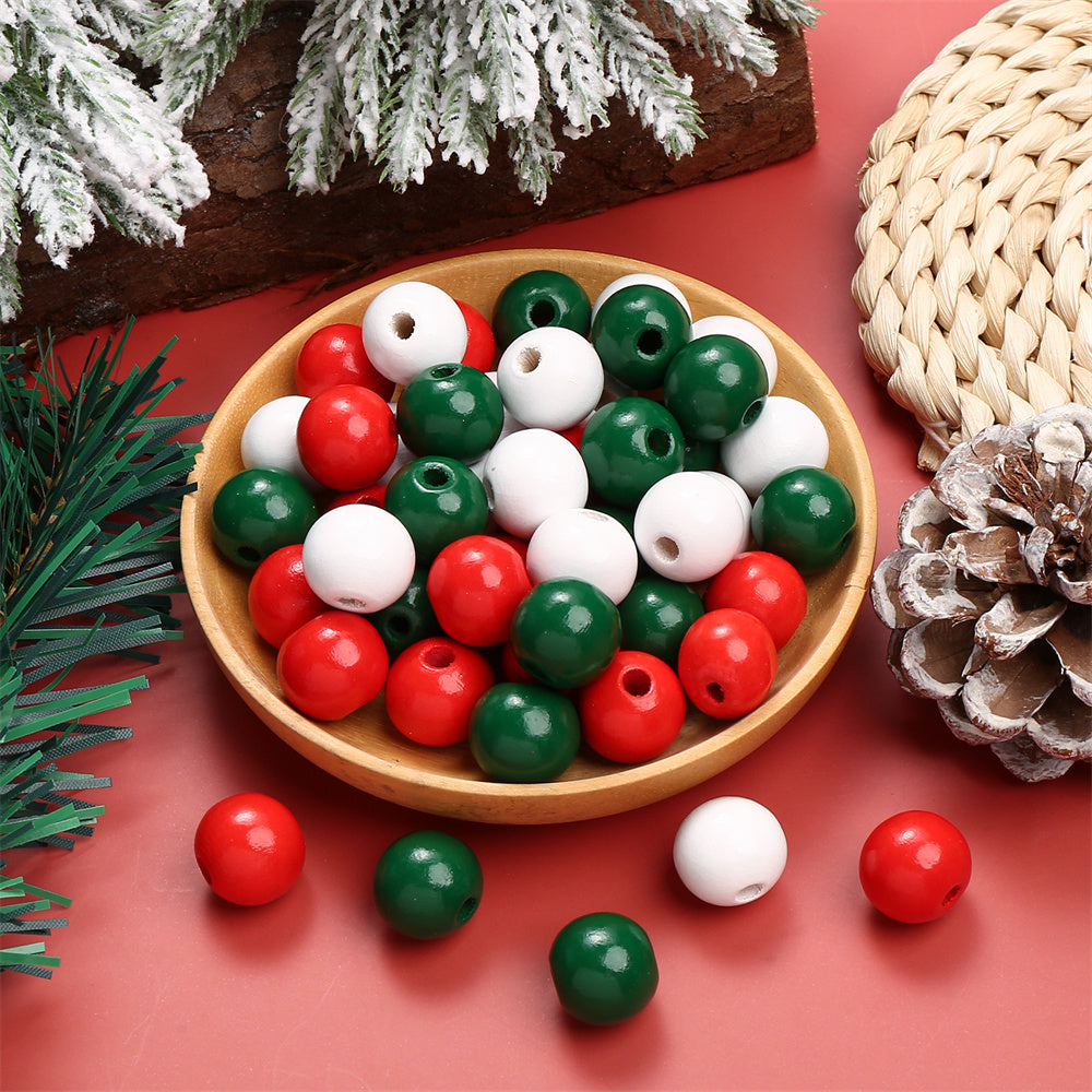 Mixed Color Round Wooden Beads