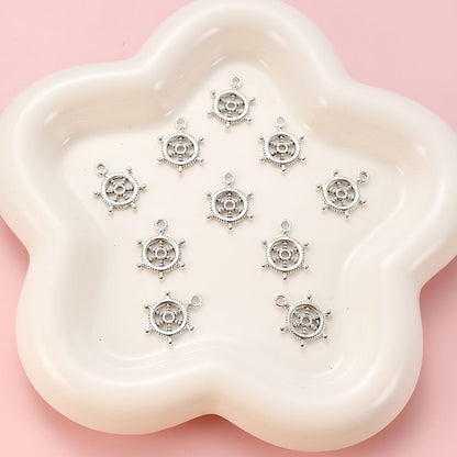 20PCS 15×20mm Silver-Tone Rudder Alloy Pendants