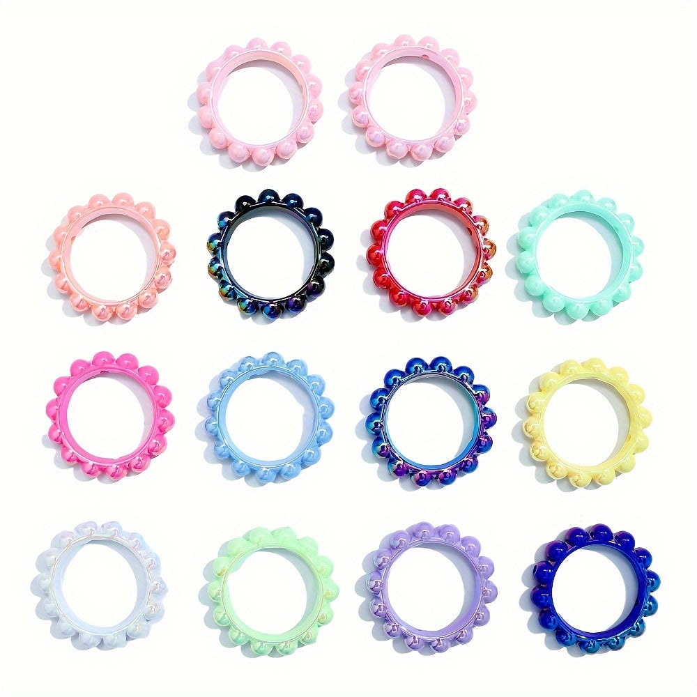 10PCS 42mm Perforated Acrylic Ring Set