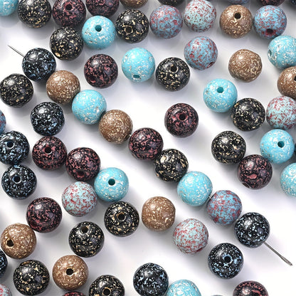 20PCS 12mm Curved Cut Round Acrylic Spacer Beads