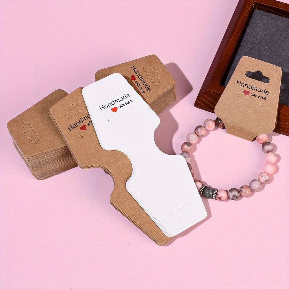 100-Piece Kraft Paper Jewelry Display Cards