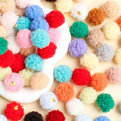 20PCS 20mm Fluffy Pom Pom Pendant Set