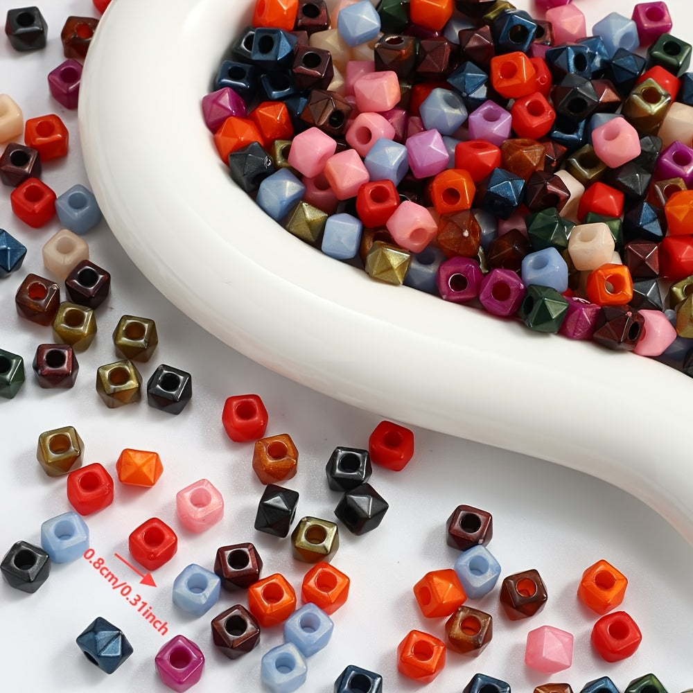 Mixed Color Square Polygonal Acrylic Beads