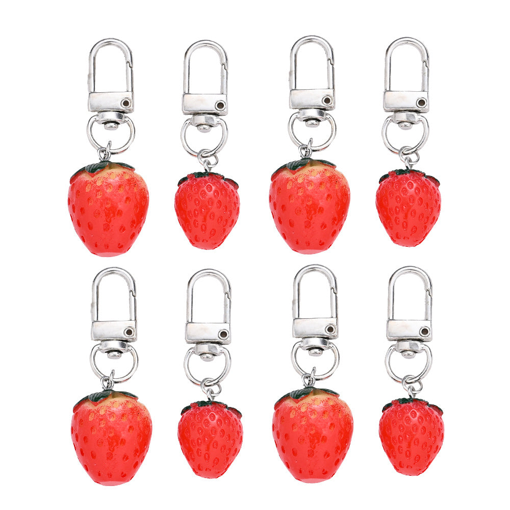 3D Strawberry Resin Pendant Charms