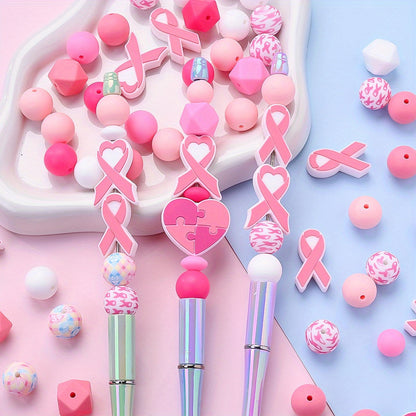 Ribbon Shape Silicone Beads Set