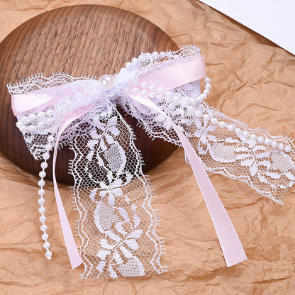 Lace Bow Pearl Butterfly Shoe Clips