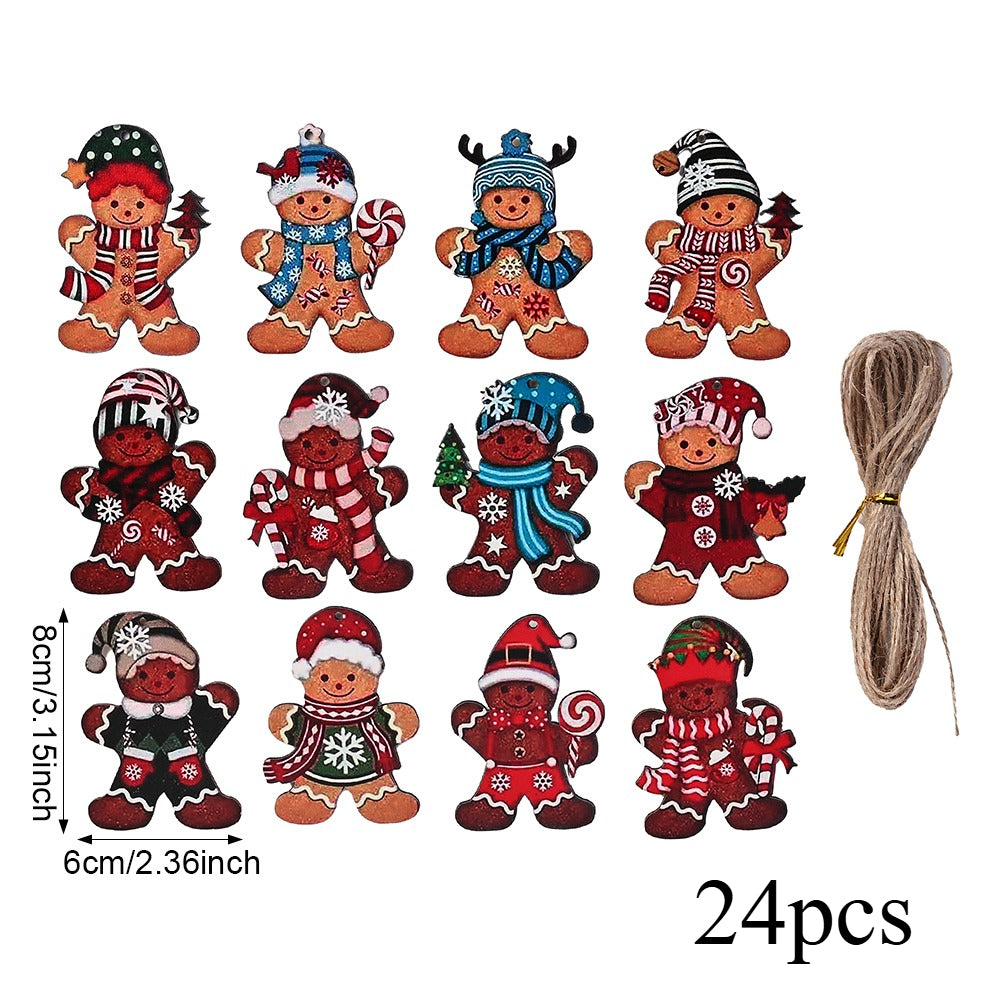 Wooden Gingerbread Man Christmas Ornaments