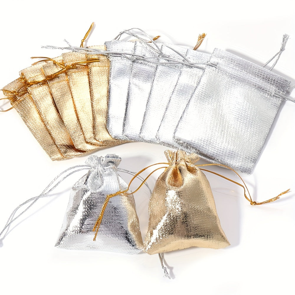 30-Piece Gold & Silver Drawstring Jewelry Gift Bags