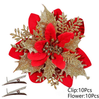 Elegant Handmade Christmas Plastic Flowers