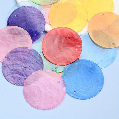 10-Piece Round Ocean Stone Pendants