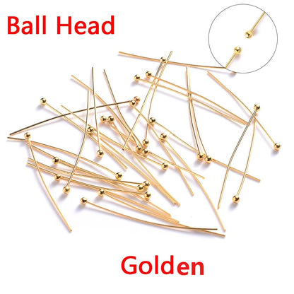 200-Piece 16-50 mm Flat Head Jewelry Head Pins