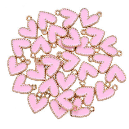 Enamel Heart Pendant Charms
