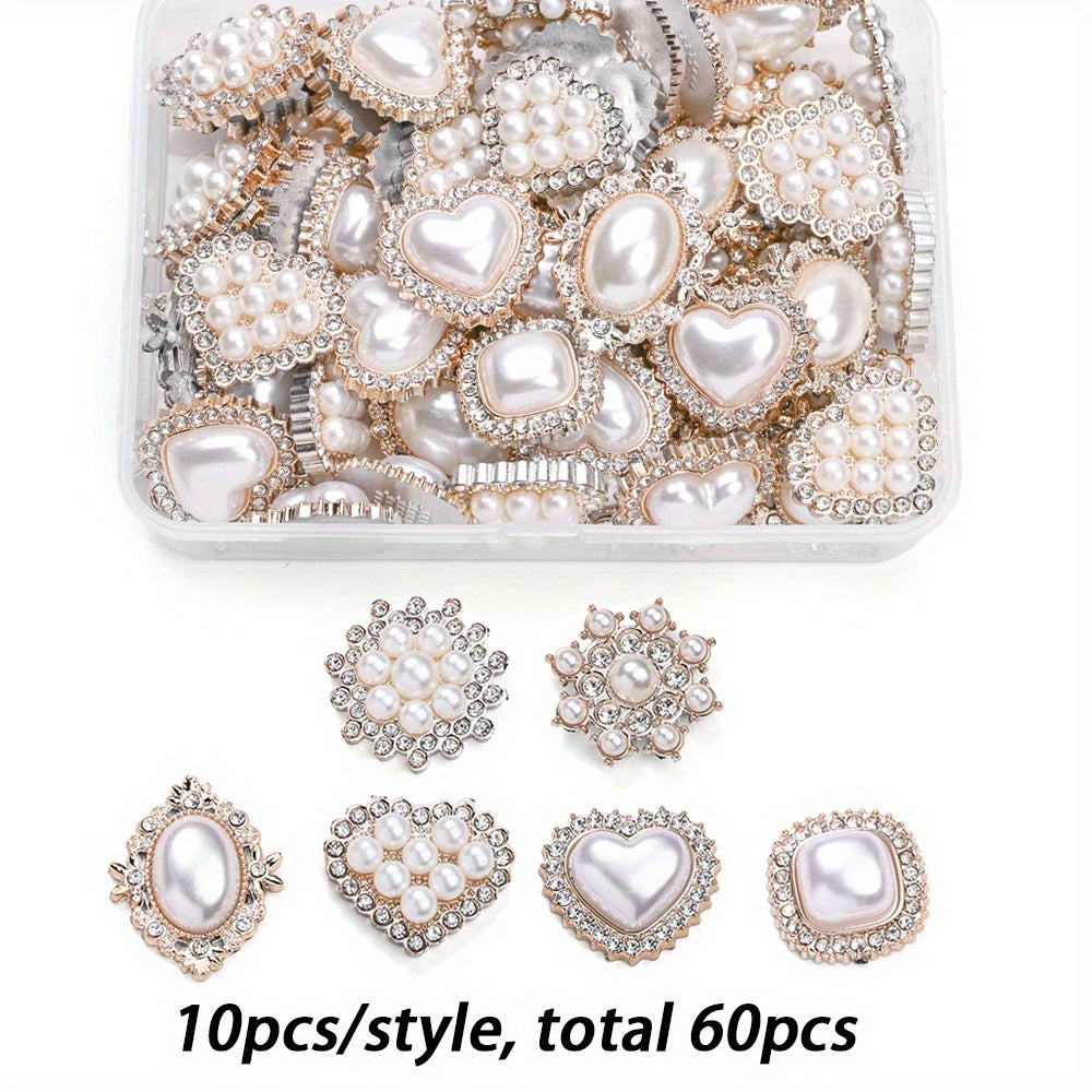 Acrylic Imitation Pearl Rhinestone Flatback Bead Set