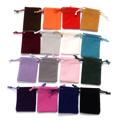 60-Piece Random Color 7x9 cm Velvet Drawstring Pouches