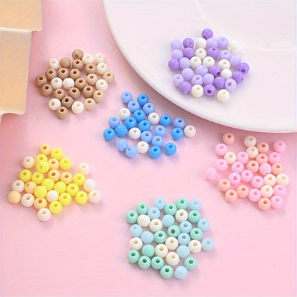 100PCS 4mm Solid Color Round Acrylic Bead Set