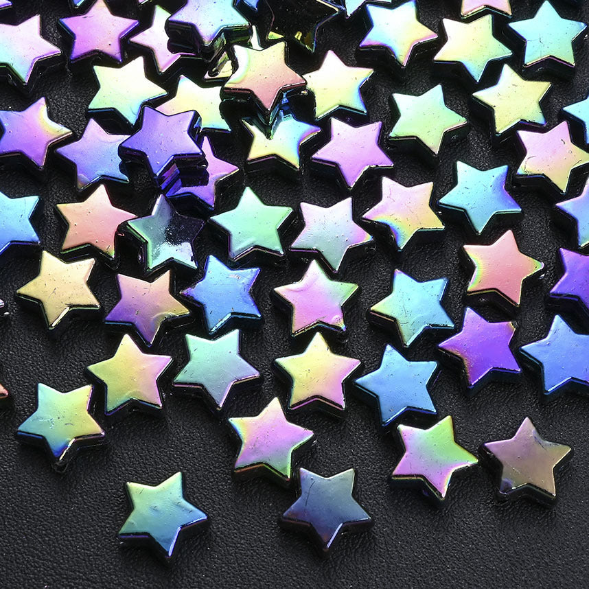 100-Piece 11 mm AB Acrylic Star Beads