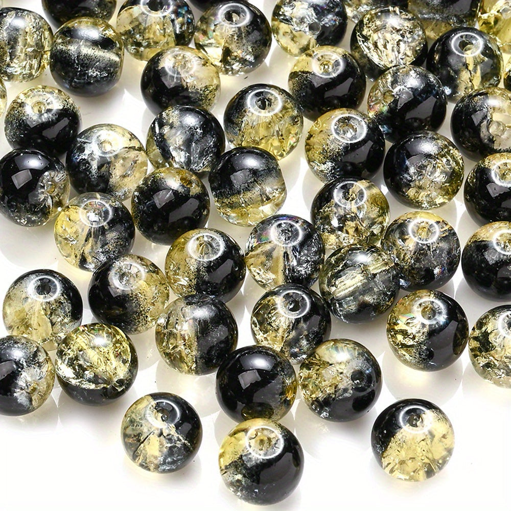 100PCS 8mm Gradient Glazed Flower Bead Set