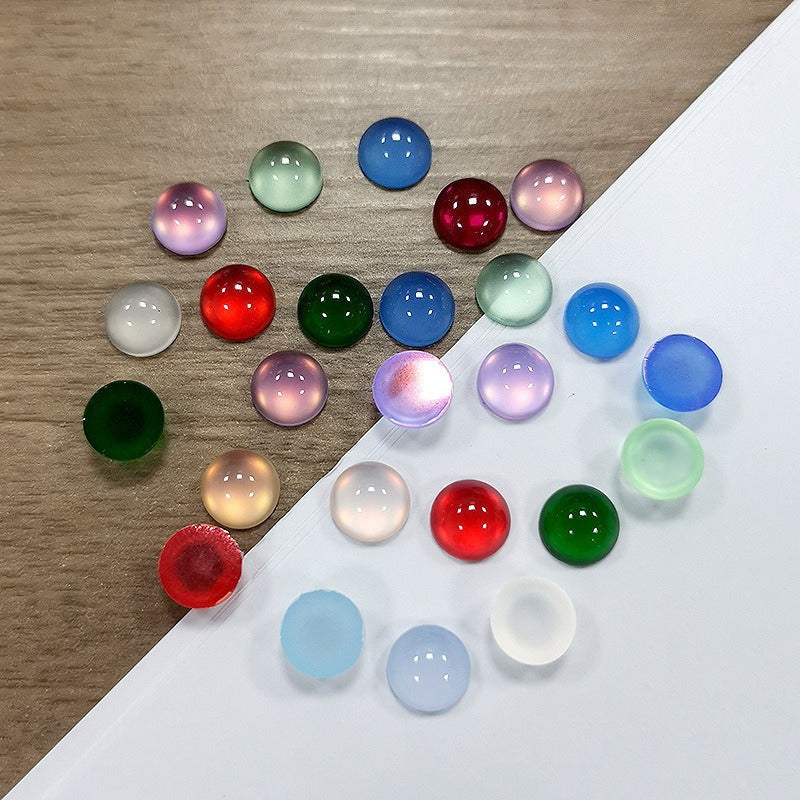 Cat Eye Resin Semicircle Beads
