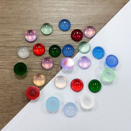 Cat Eye Resin Semicircle Beads
