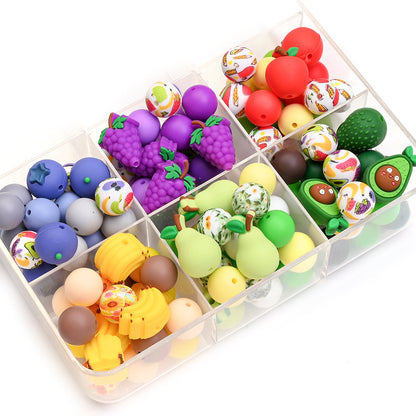 25PCS Fruit Collection Silicone Bead Set
