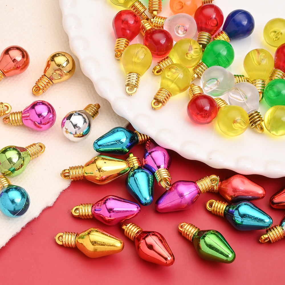 10PCS 6–28mm Light Bulb Shape Resin Pendant Set