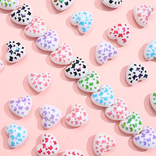 10PCS 19×22mm Butterfly & Love Acrylic Bead Set