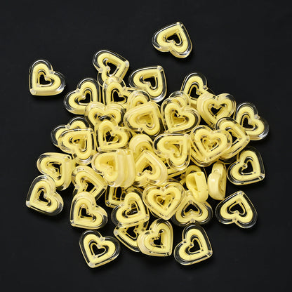 Acrylic Heart-Shaped Beads