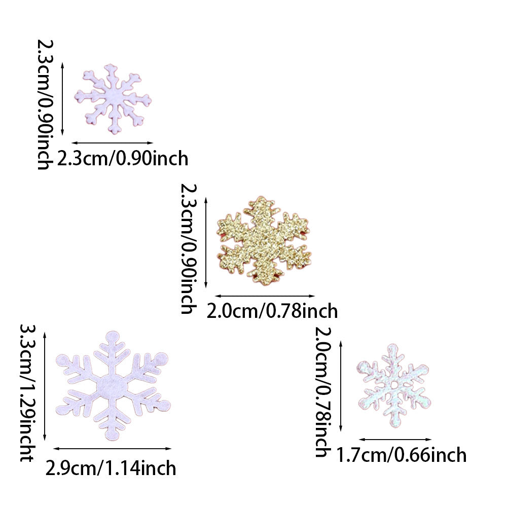 Gold & White Snowflake Polyester Decorations