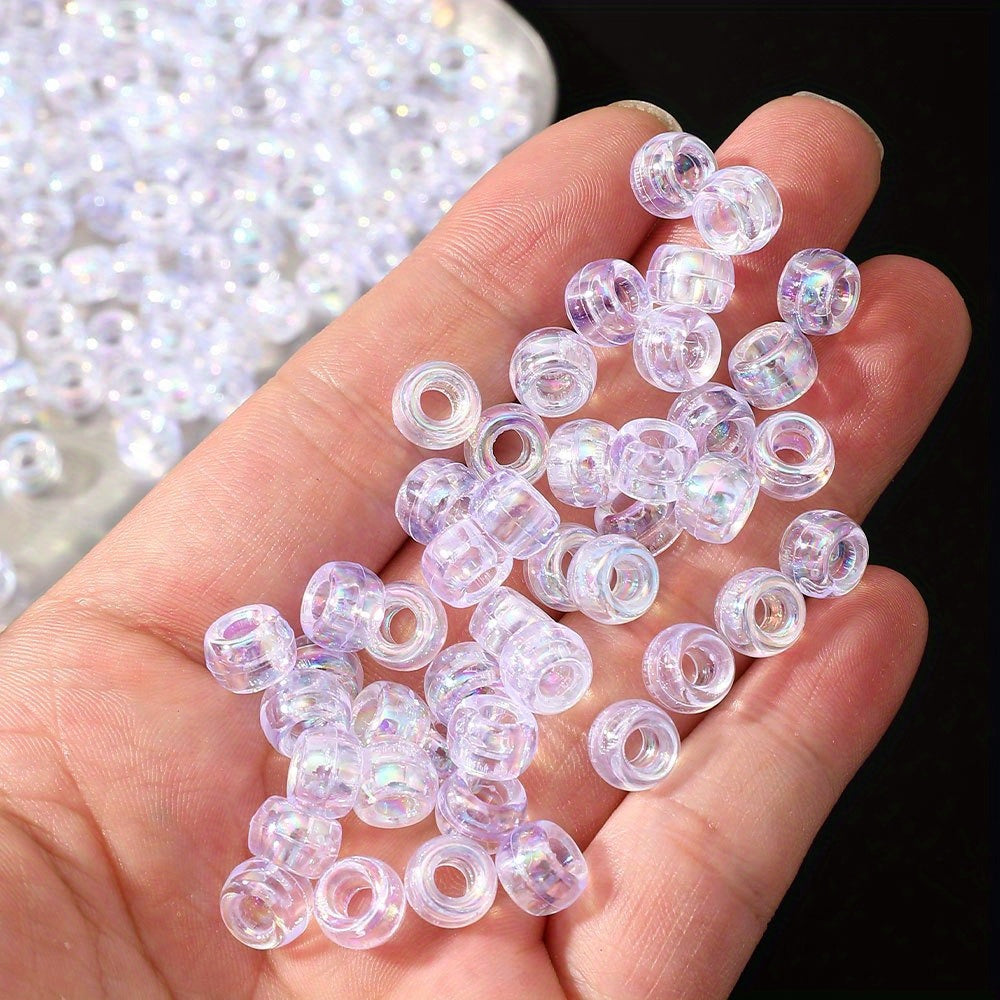 White Clear Pony Beads