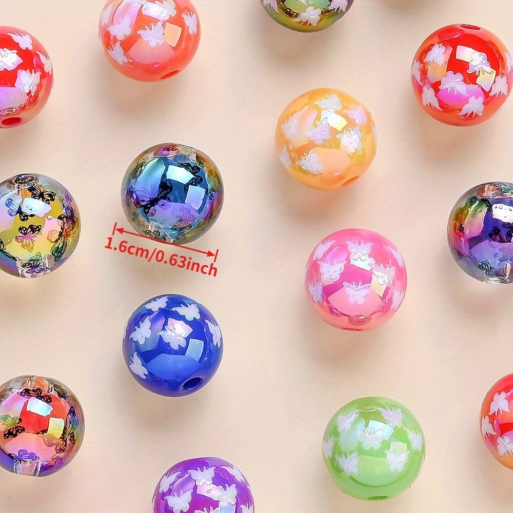 Butterfly Printed Acrylic Beads
