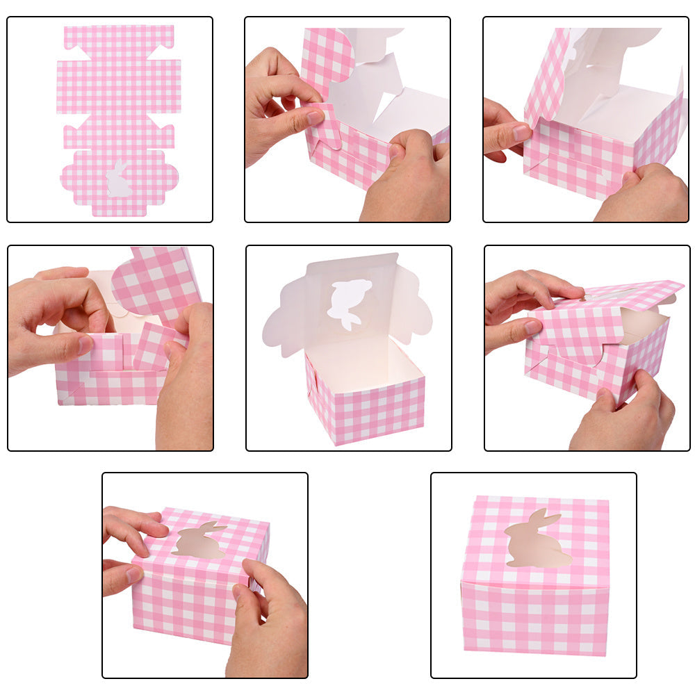 12-Piece 10x10x6.5 cm Paper Rabbit Gift Boxes