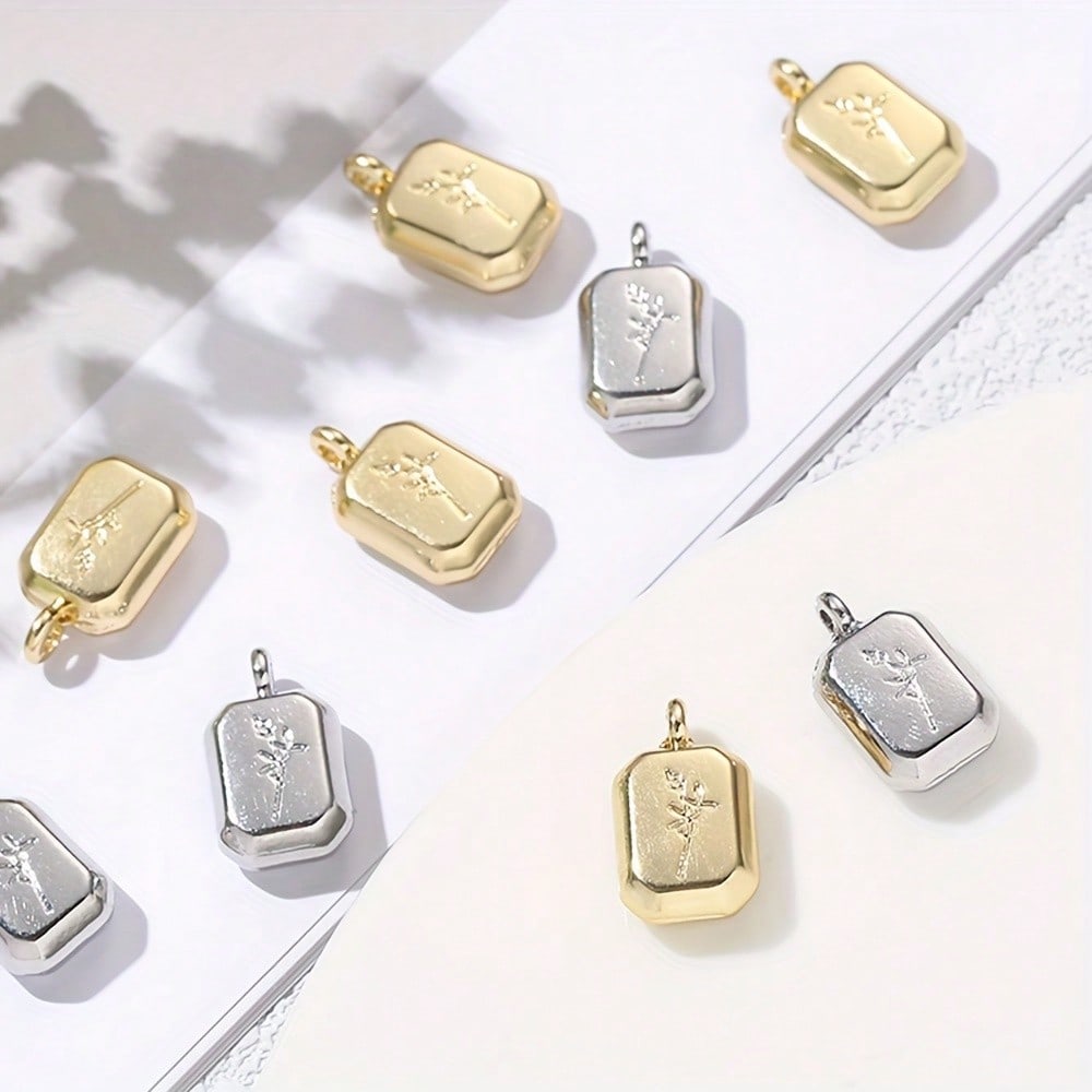 9x15 mm Lavender Alloy Pendant Charms