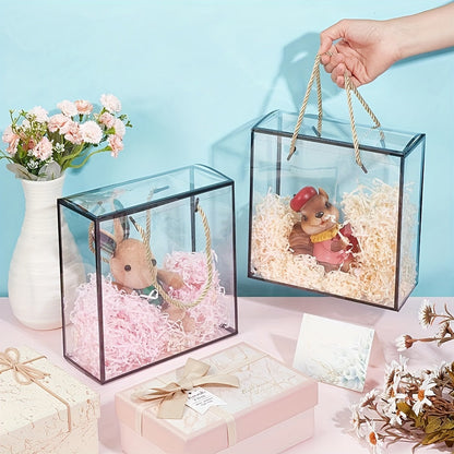 5-Piece Transparent Handheld Gift Boxes with Rope