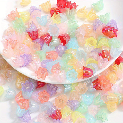 50/100-Piece Multicolor AB Acrylic Lily of the Valley Charms