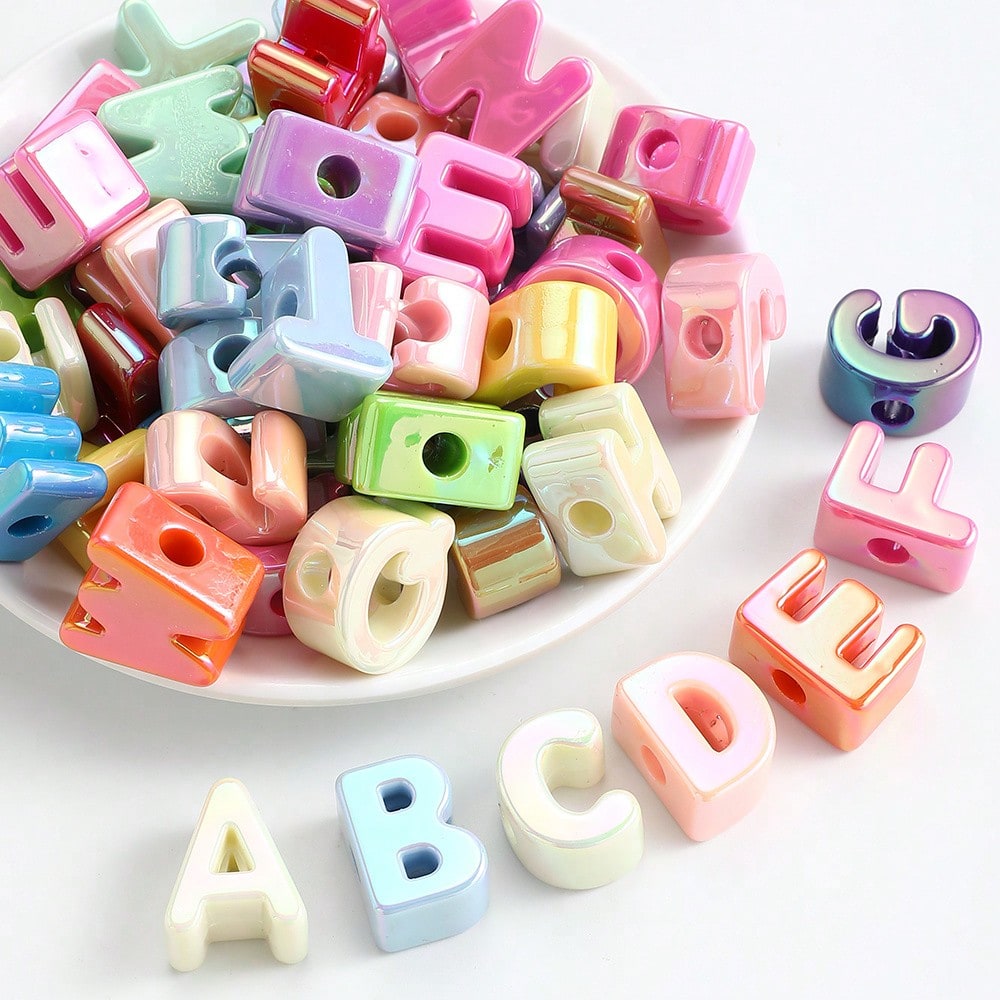 UV Color Letter Acrylic Beads