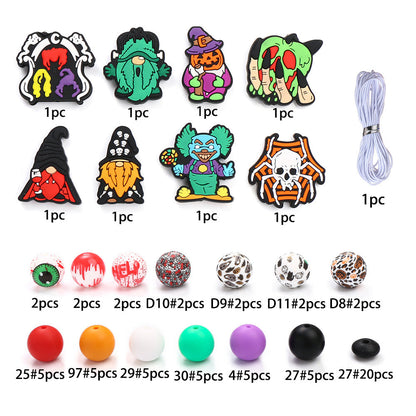 72-Piece Halloween Silicone Bead Set