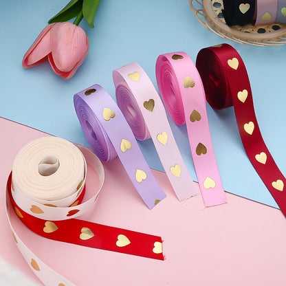1 Roll 5 Yards Peach Heart Hot Stamping Ribbon
