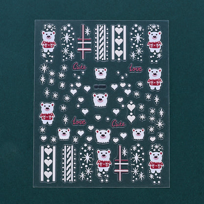 Christmas 5D Relief Nail Art Stickers