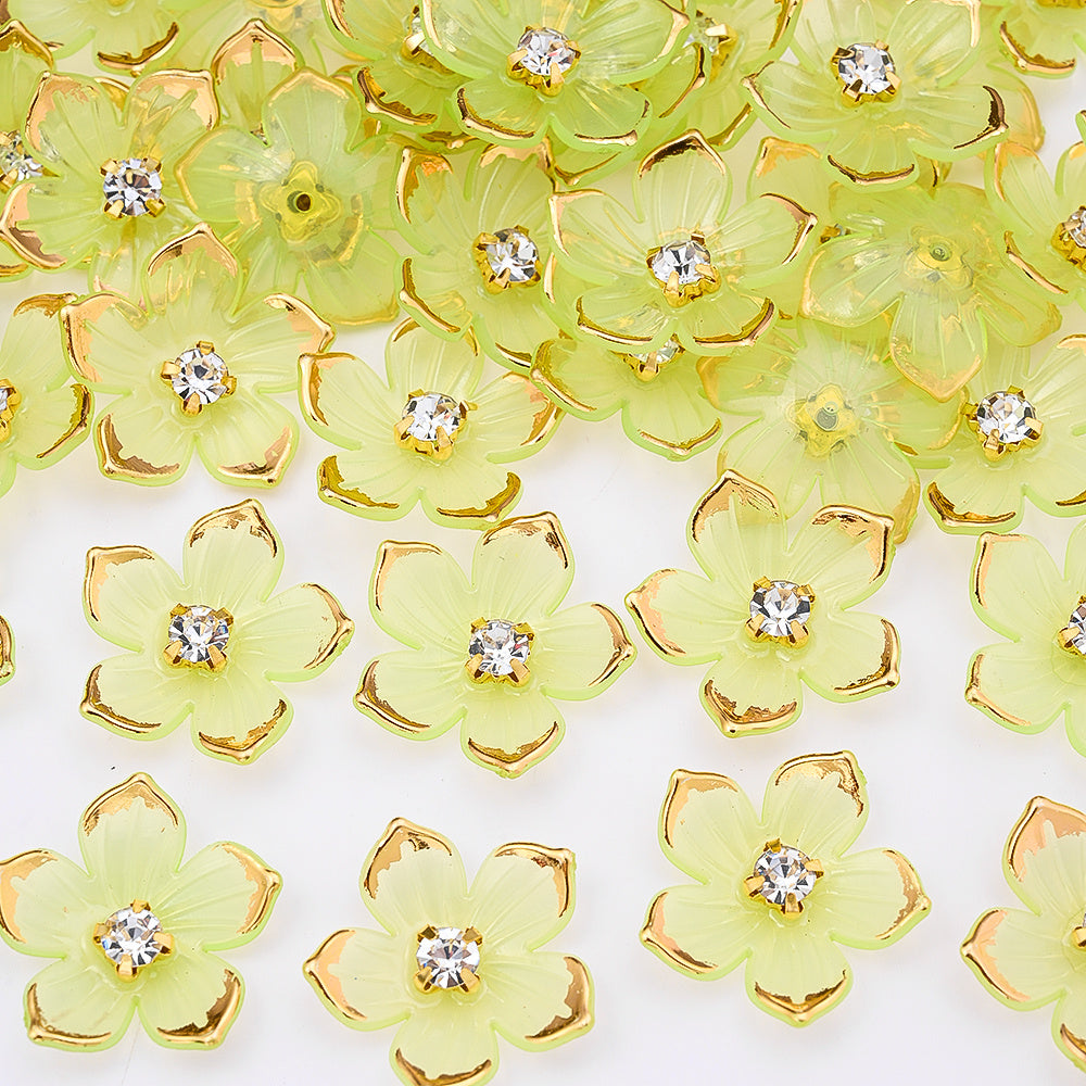 Gradient Five-Petal Flower Acrylic Beads