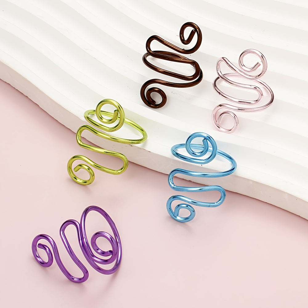 10PCS 22×31mm Multicolor Twist Ring Knitting Tool Set