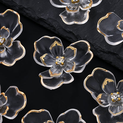 Transparent Flower Acrylic Beads