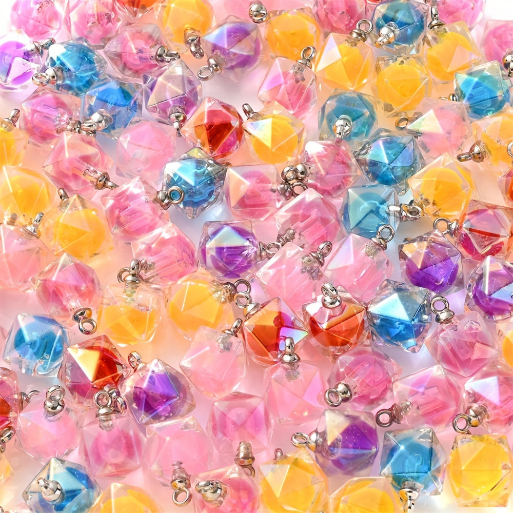 10PCS 21×16mm Polygonal Acrylic Pendant Set