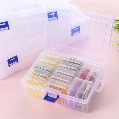 14-Piece Transparent Plastic Jewelry Storage Box Set