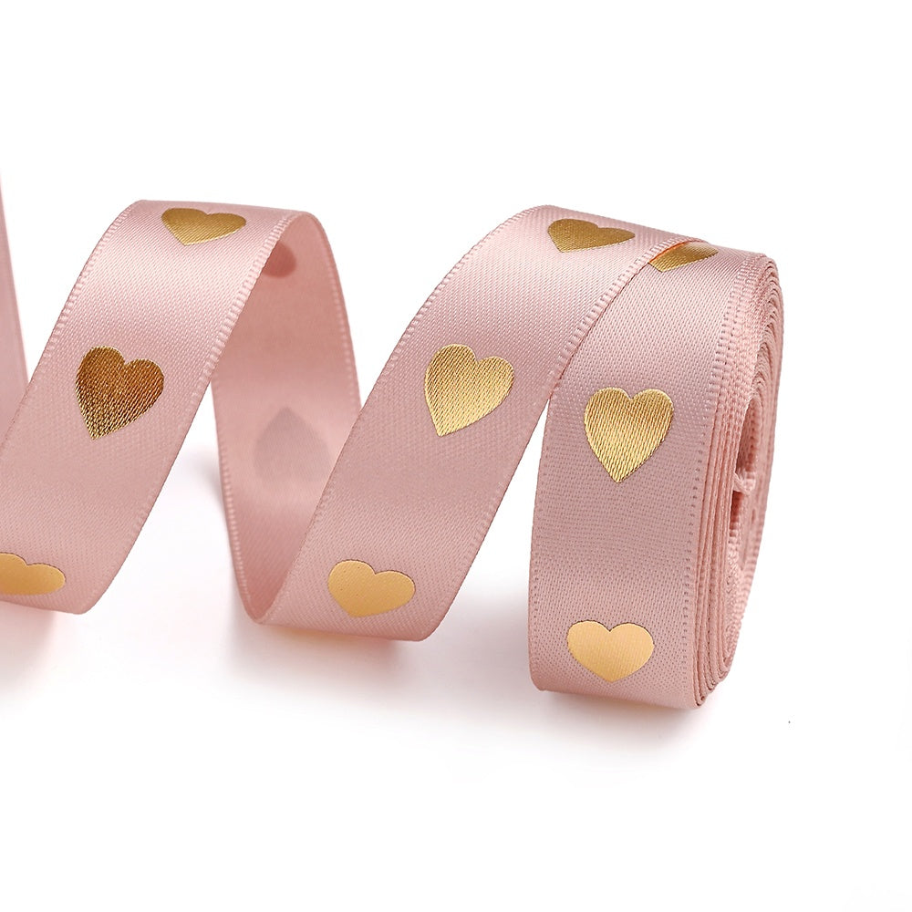 1 Roll 5 Yards Peach Heart Hot Stamping Ribbon