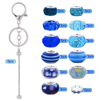 Silver Beaded Keychain Making Kit